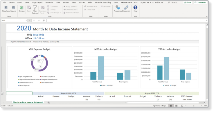 Example interface of the Advanced Financial Solutions from Thomson Reuters, with a focus on financial reporting