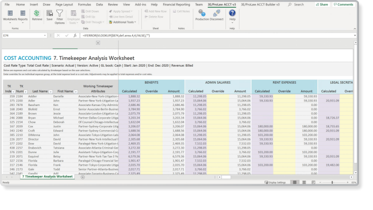 Example interface of the Advanced Financial Solutions from Thomson Reuters with a focus on profitability