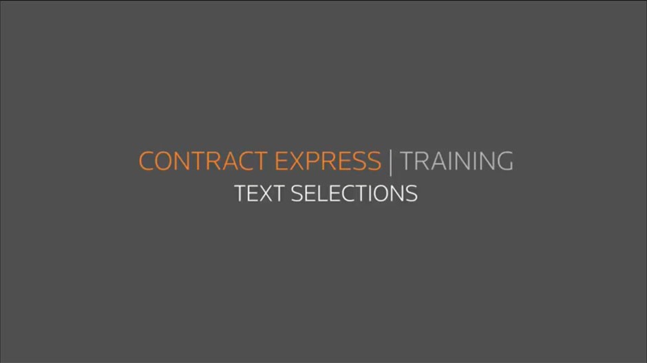 Contract Express Author – Text selections