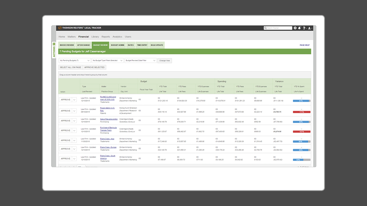 Legal department management Legal Tracker UK Legal Solutions Thomson Reuters